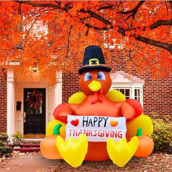 5.7FT Thanksgiving Inflatables Turkey Decorations Turkey...